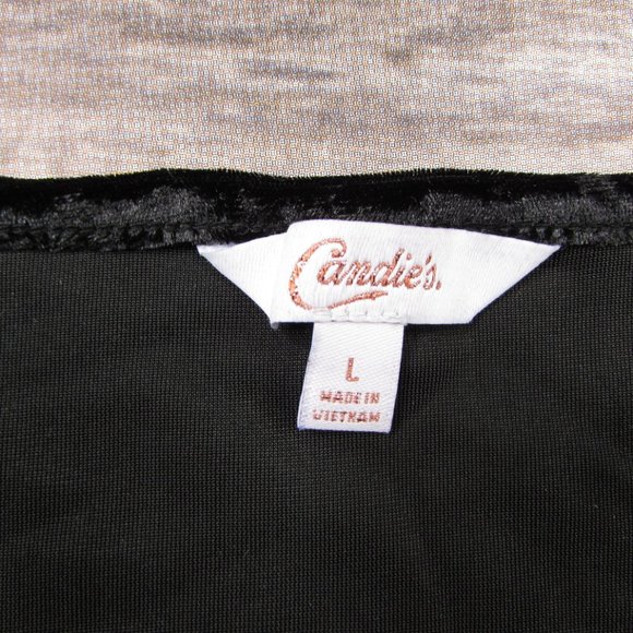 Candies Crushed Velvet Body Con Snap Front Top L - Picture 4 of 6